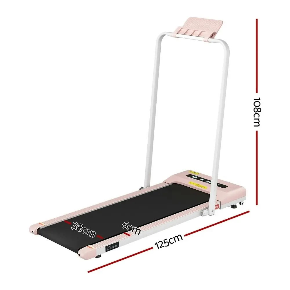 Everfit Treadmill Electric Walking Pad Under Desk Home Gym Fitness 380mm Pink