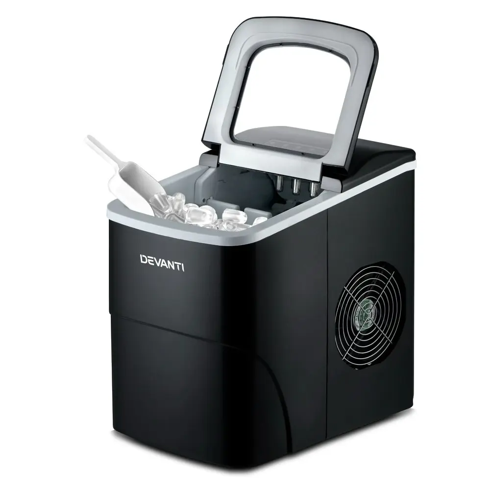 Devanti Portable Ice Maker Commercial Machine Ice Cube 2L Bar Countertop Black