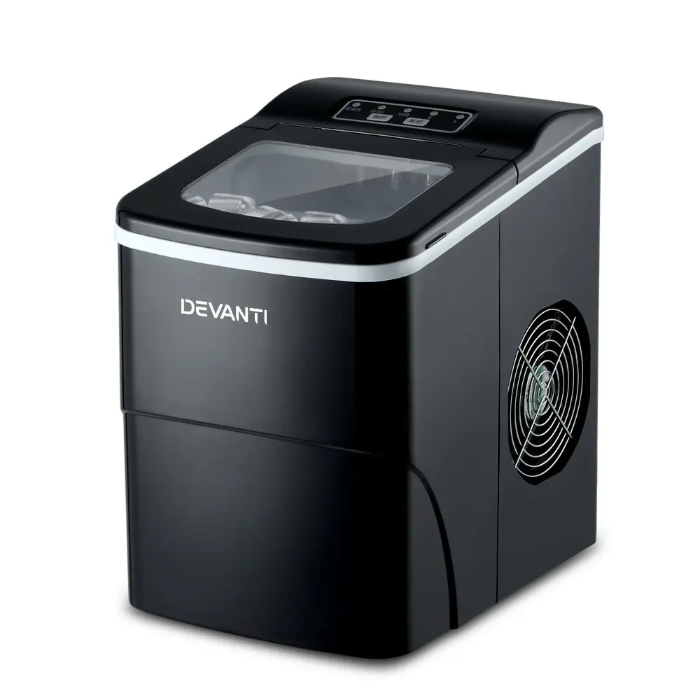 Devanti Portable Ice Maker Commercial Machine Ice Cube 2L Bar Countertop Black