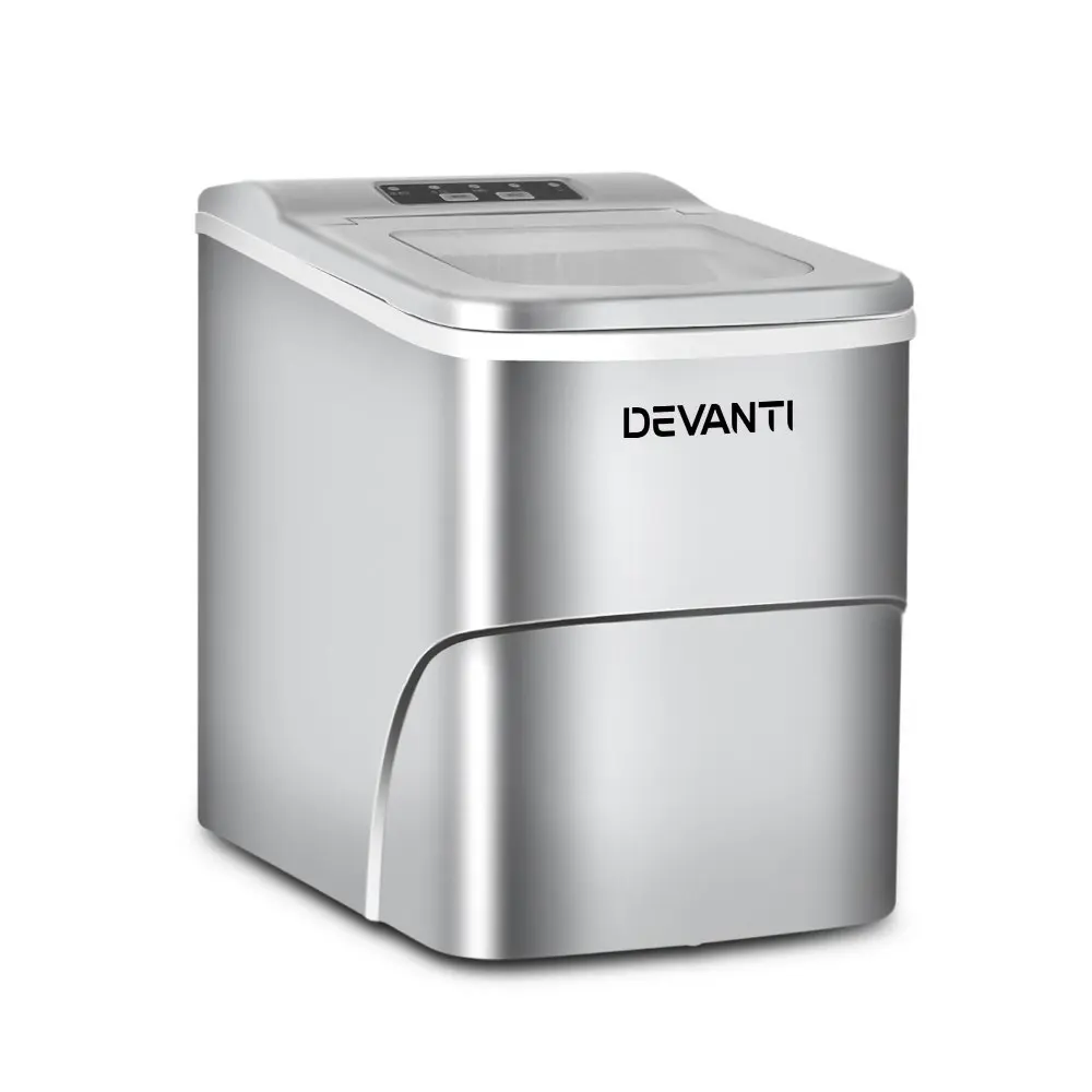 Devanti Portable Ice Maker Commercial Machine Ice Cube 2L Bar Countertop Silver