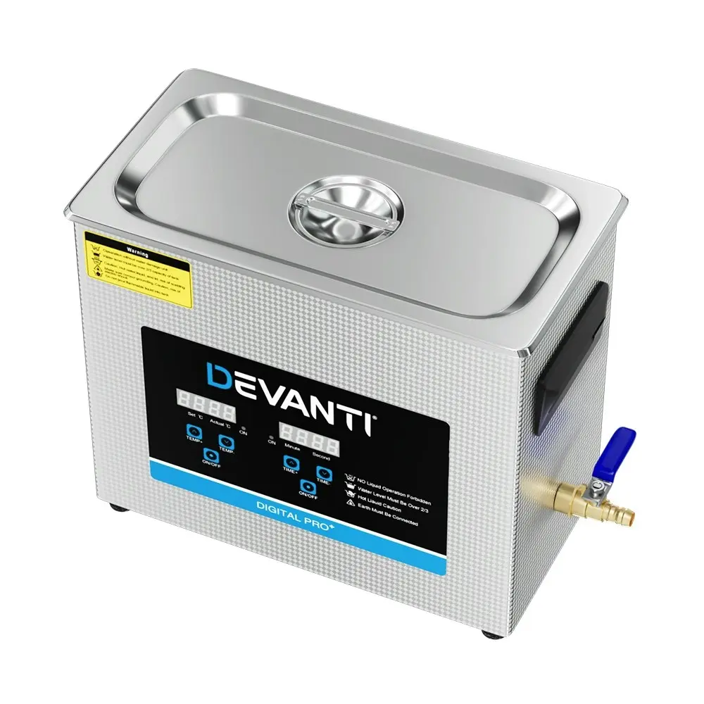 Devanti 6.5L Ultrasonic Cleaner Heater Cleaning Machine Timer Industrial 180W