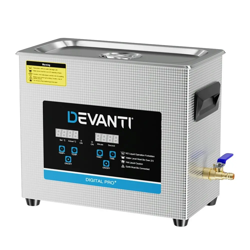 Devanti 6.5L Ultrasonic Cleaner Heater Cleaning Machine Timer Industrial 180W