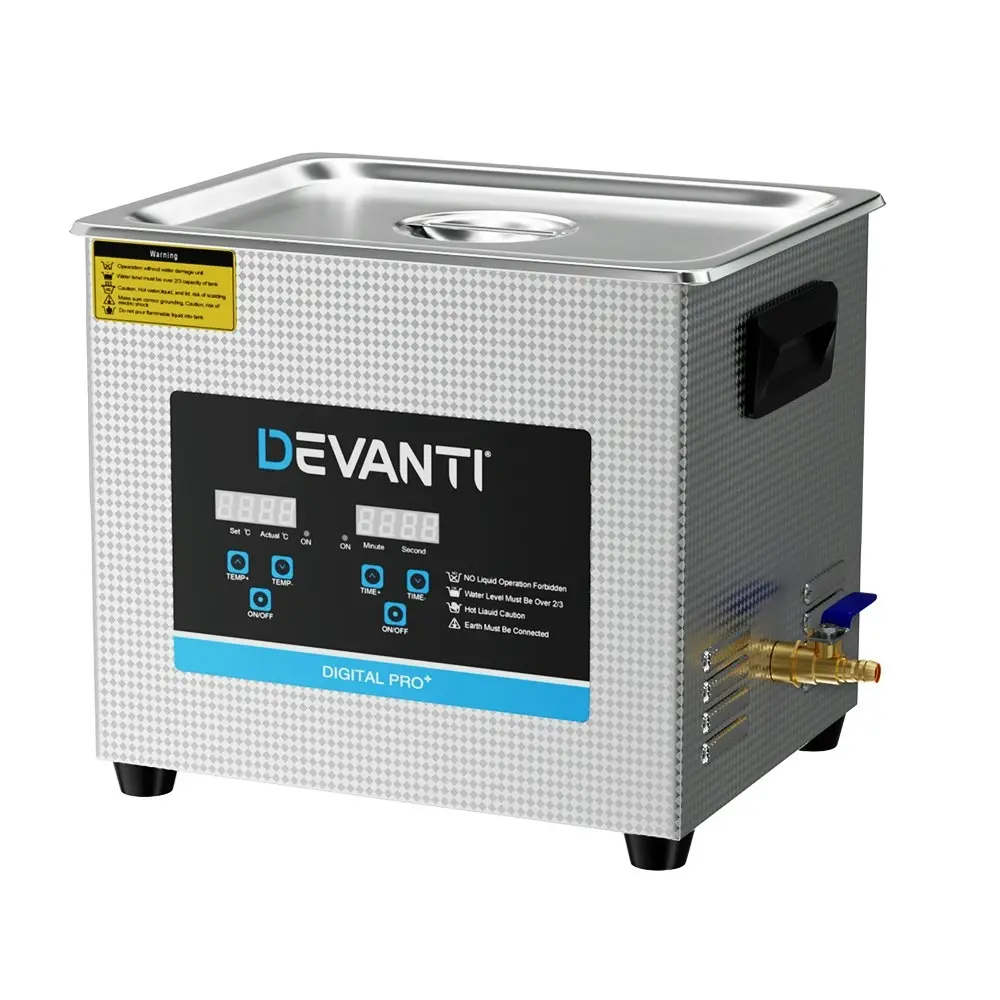 Devanti 10L Ultrasonic Cleaner Heater Cleaning Machine Timer Industrial 240W