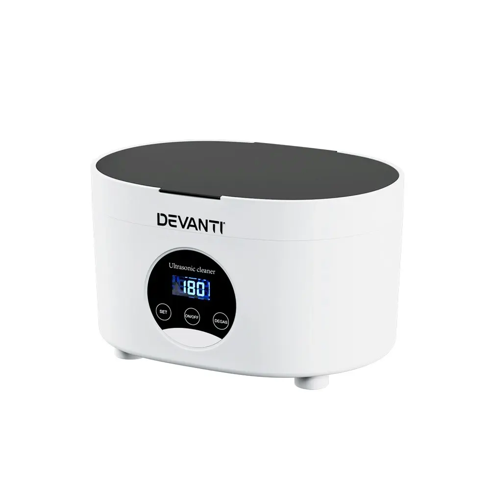 Devanti 600ml Ultrasonic Cleaner Timer Jewellery Glasses Cleaning Machine Degas