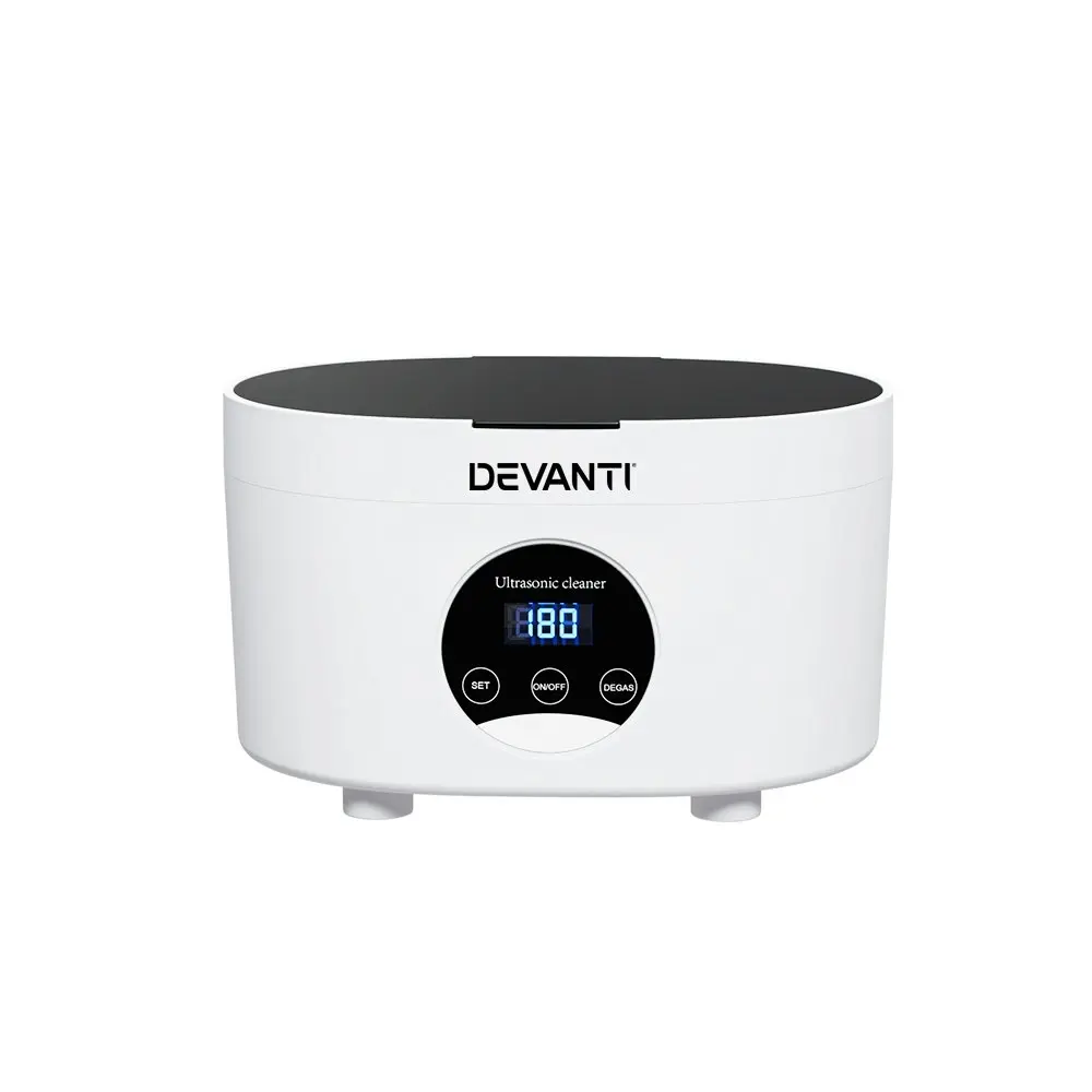 Devanti 600ml Ultrasonic Cleaner Timer Jewellery Glasses Cleaning Machine Degas