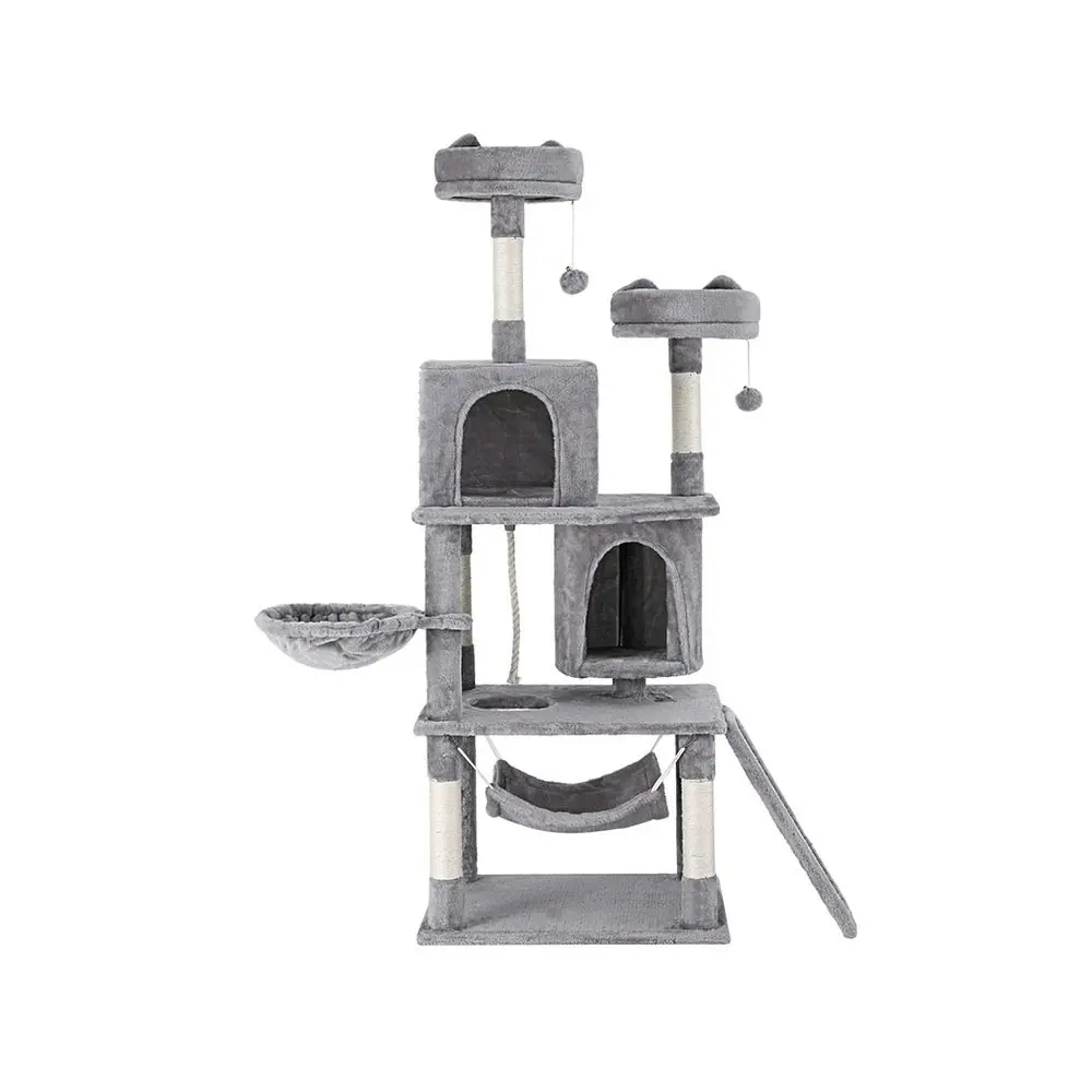 i.Pet Cat Tree 161cm Tower Scratching Post Scratcher Trees Condo House Grey