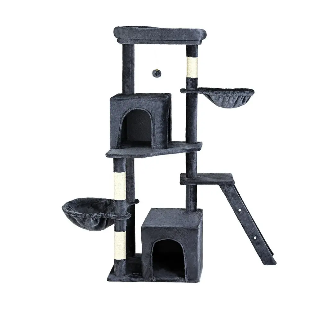 i.Pet Cat Tree 138cm Tower Scratching Post Scratcher Trees Condo House Grey