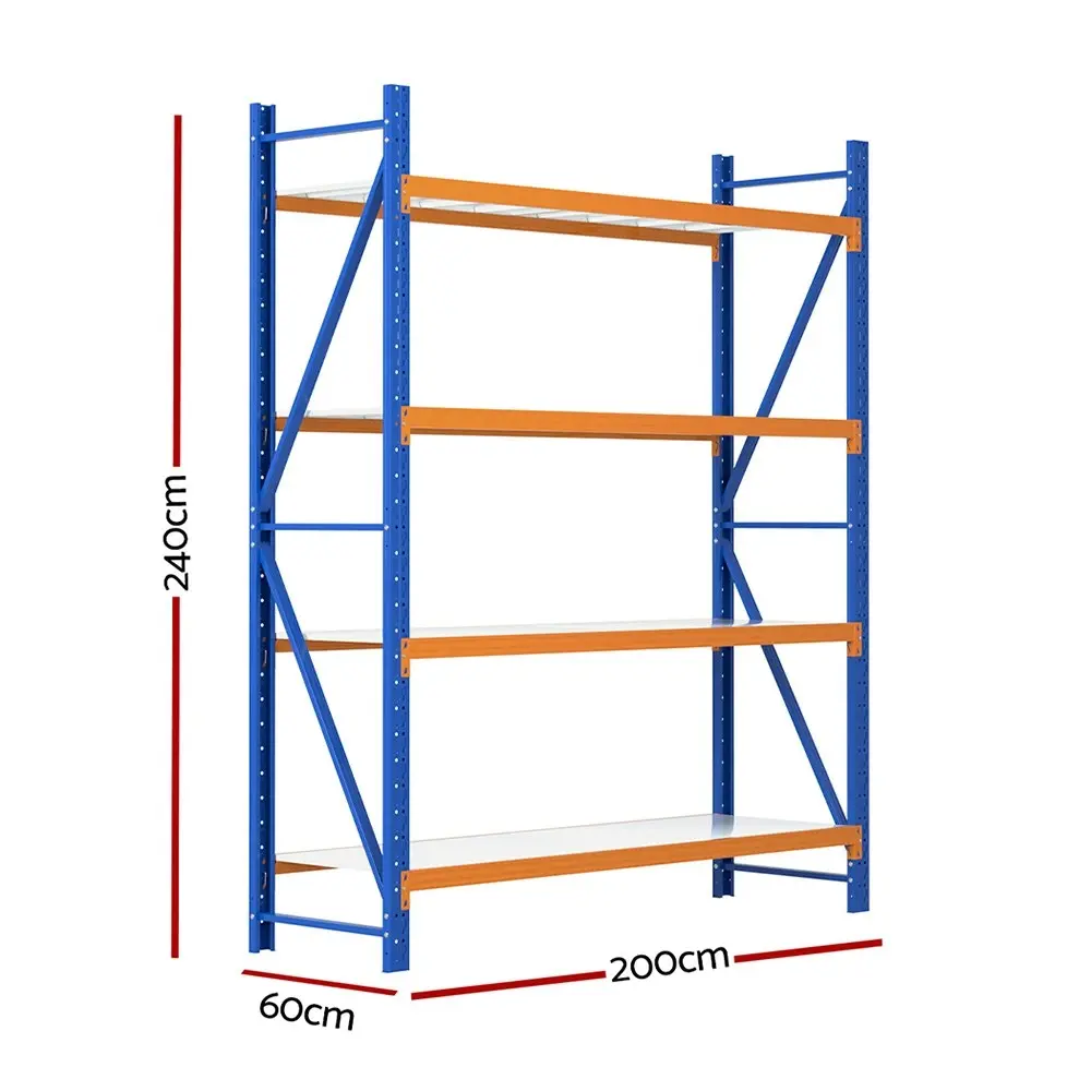 Giantz 2.4Mx2M Garage Shelving Warehouse Rack Pallet Racking Storage Shelf Blue