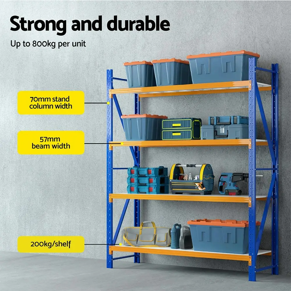 Giantz 2.4Mx2M Garage Shelving Warehouse Rack Pallet Racking Storage Shelf Blue