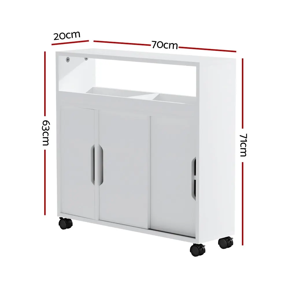 Artiss Bathroom Storage Cabinet Toilet Caddy With Wheels