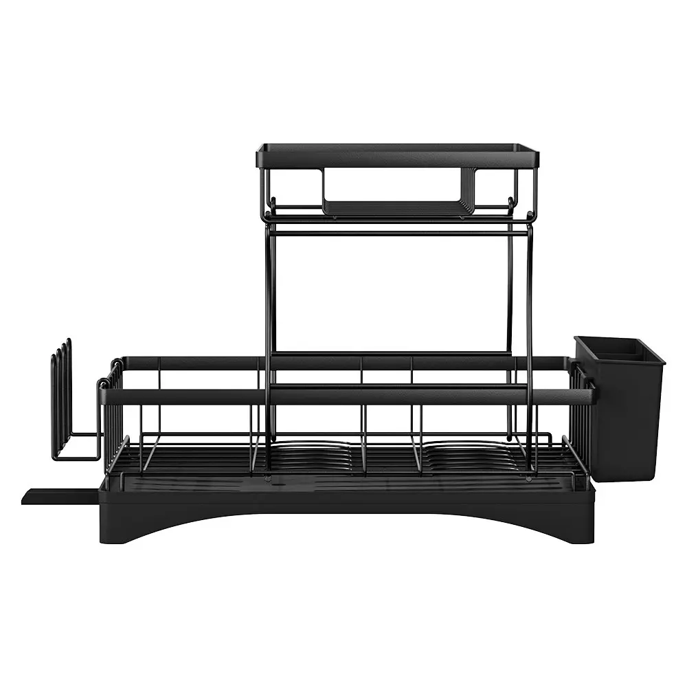 Cefito Dish Rack 2 Tiers Expandable - Black