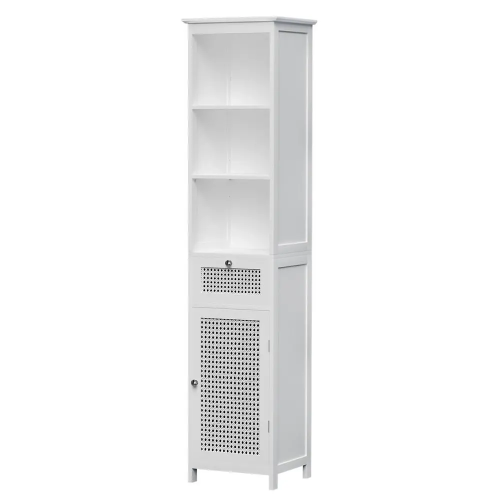 Artiss Bathroom Cabinet Storage 161cm White Rattan