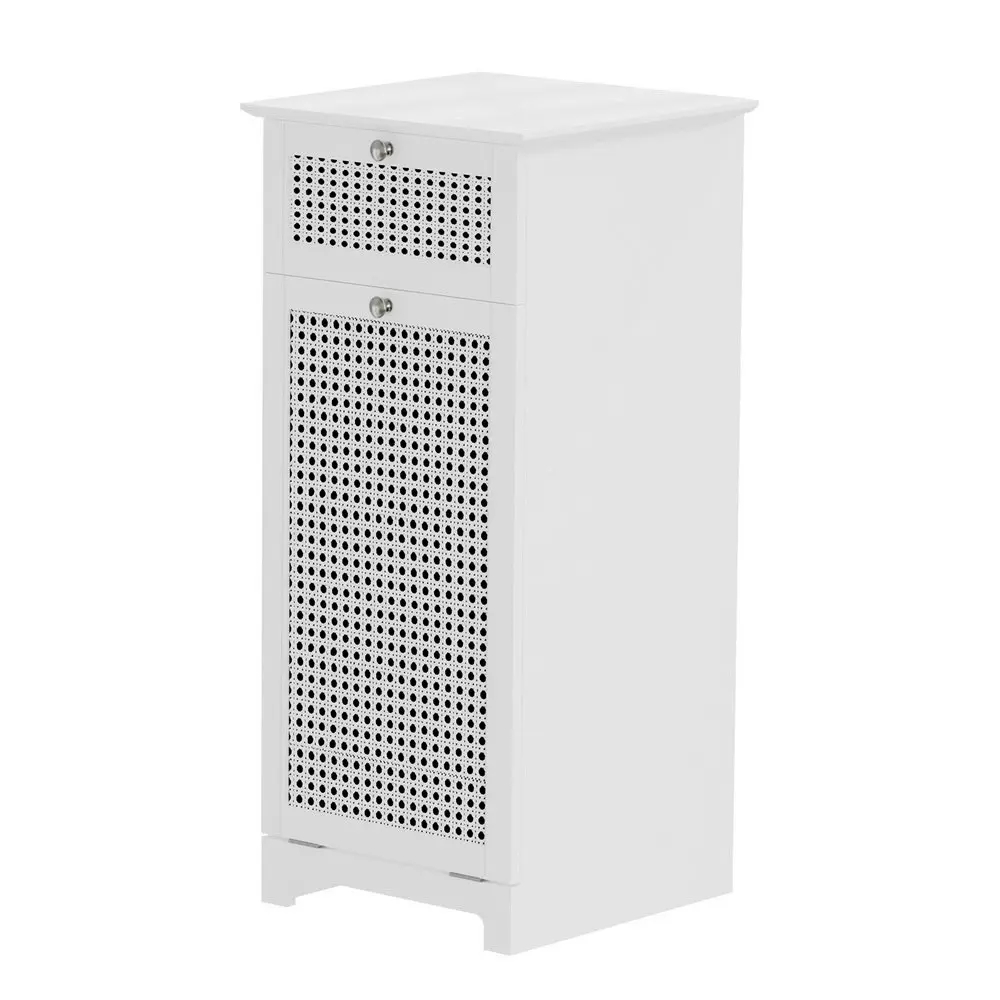 Artiss Laundry Hamper Cabinet Bathroom Storage White Rattan