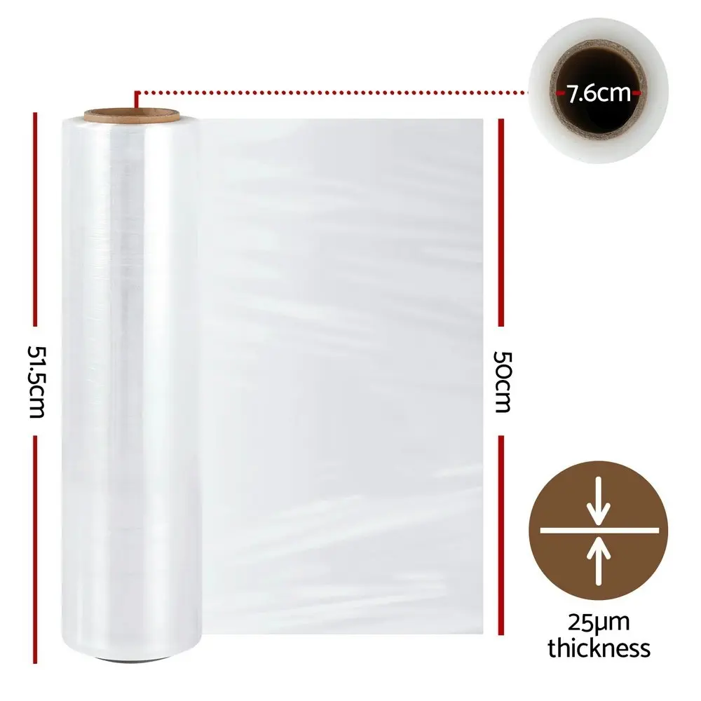 500mm x 400m Stretch Film Pallet Shrink Wrap 2 Rolls Package Use Plastic Clear