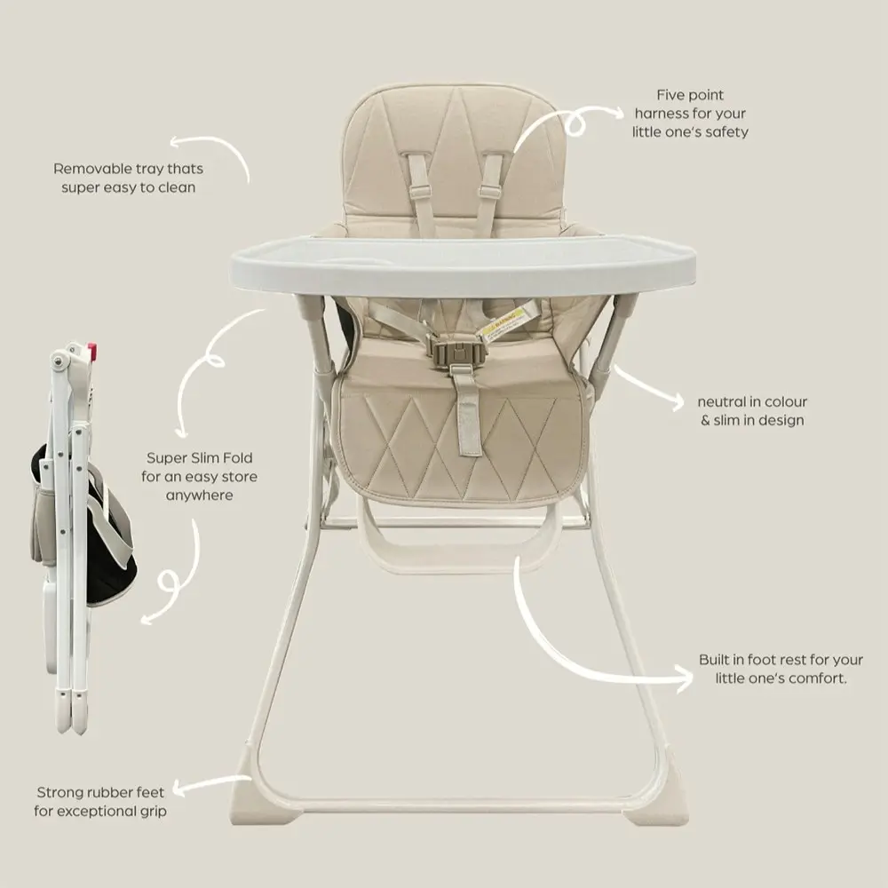 Baby Studio Fold Up Portable Durable Food Eating Baby/Infant High Chair Set