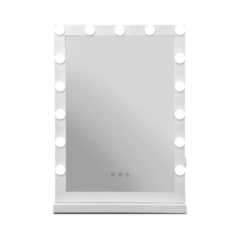 Embellir Makeup Mirror 43x61cm Hollywood Vanity with LED Light Tabletop White