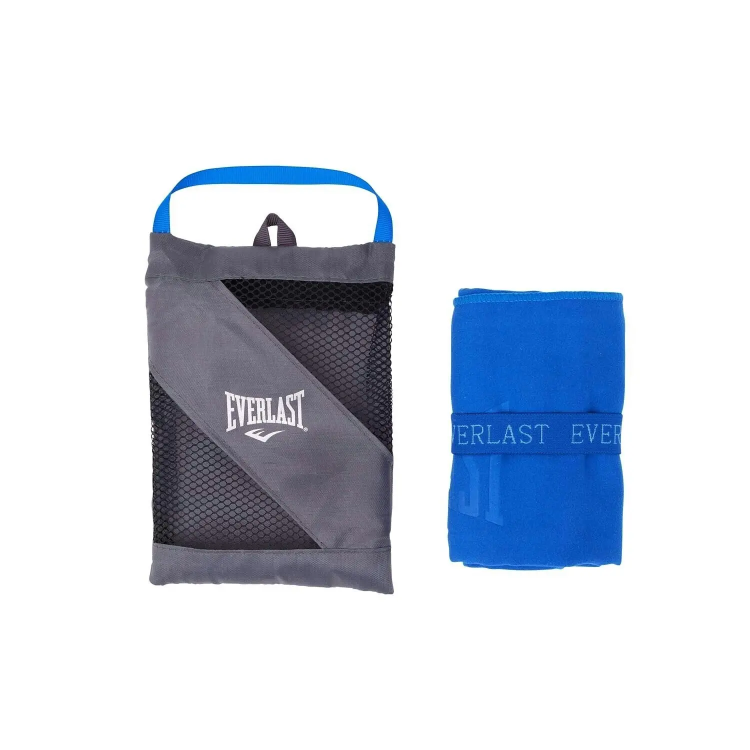 2x Everlast Quick Dry Gym Towel Workout Weight Lifting/Exercise Blue 80x40cm