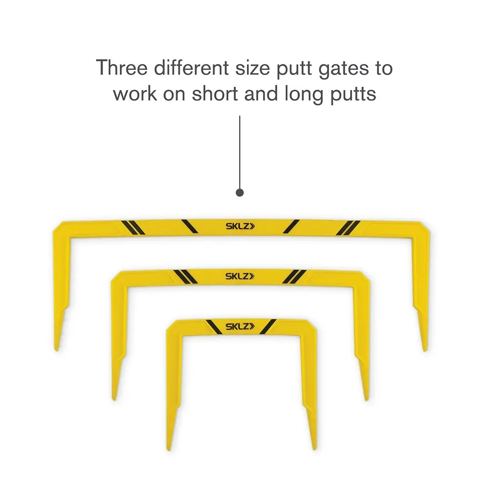 3pc SKLZ 4/8/12in Size Golf Accuracy Training Putt Path Marking Gate Stand YLW