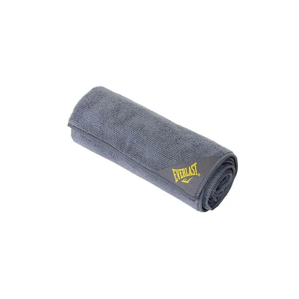 2x Everlast Microfibre Gym Towel Workout Weight Lifting/Exercise Grey 80x40cm