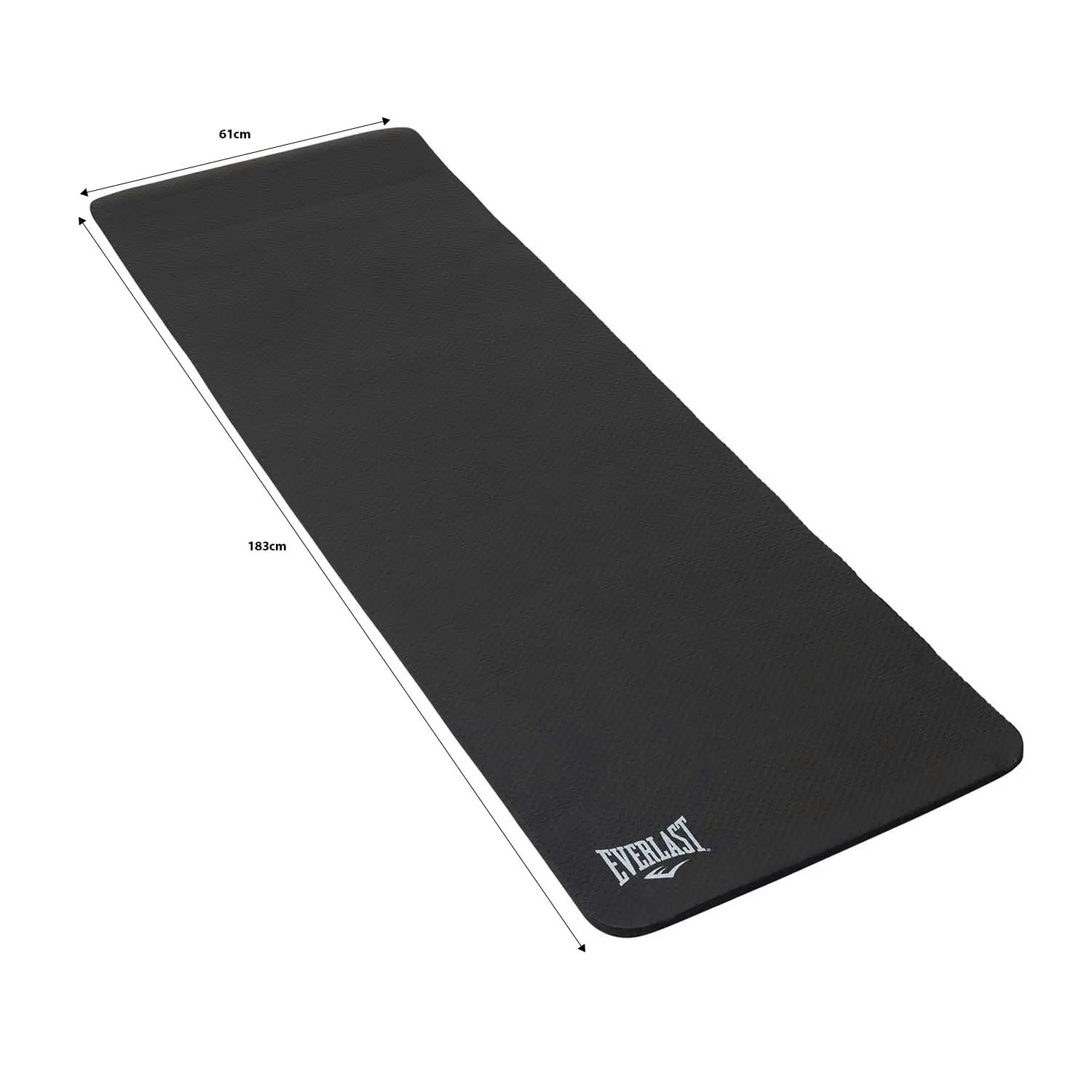 Everlast Gym Thick Non Slip Exercise Mat Workout Fitness Yoga Black 183x61cm