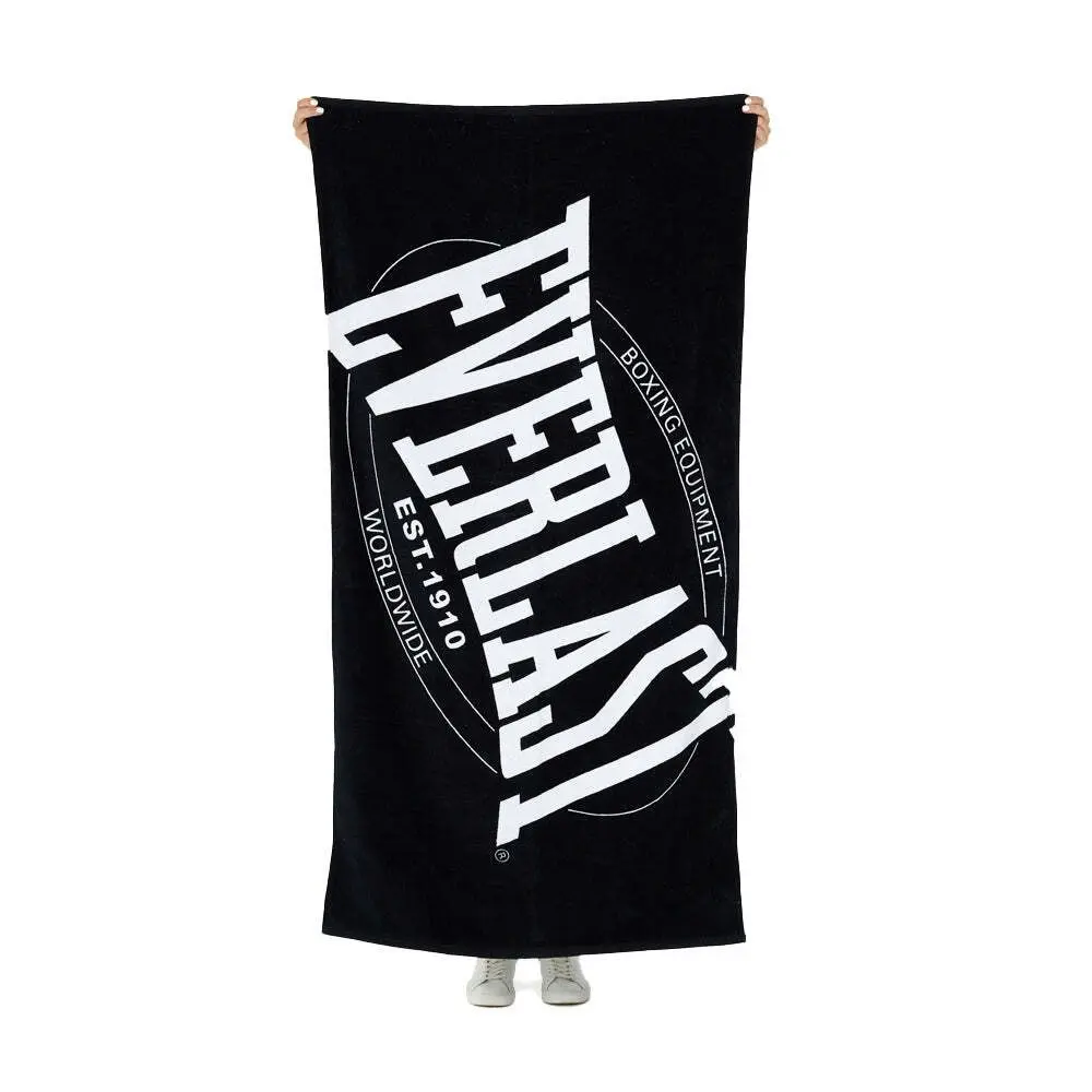 Everlast Large Cotton Beach Towel Workout Swimming/Exercise Black/White 180x60cm