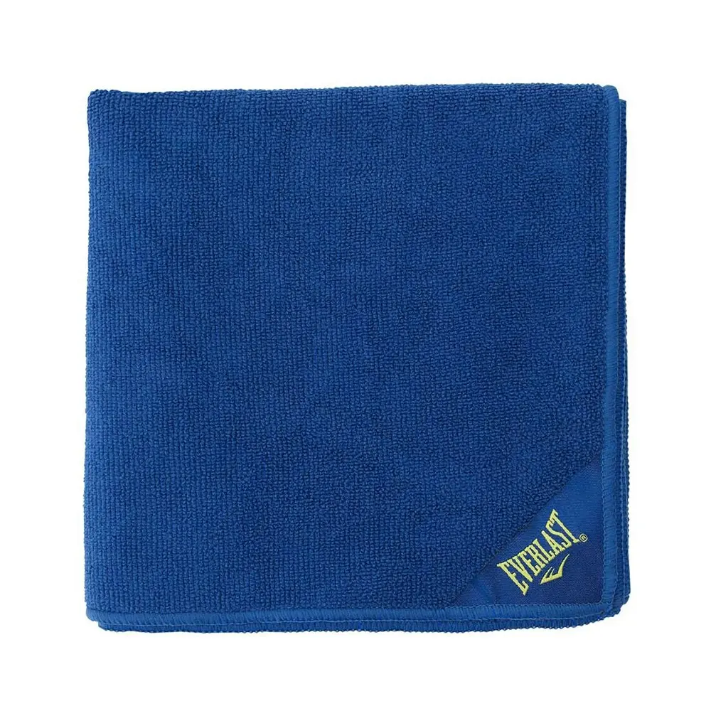 2x Everlast Microfibre Gym Towel Workout Weight Lifting/Exercise Blue 80x40cm