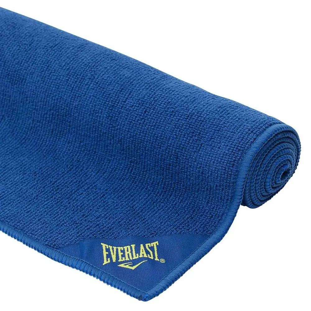 2x Everlast Microfibre Gym Towel Workout Weight Lifting/Exercise Blue 80x40cm