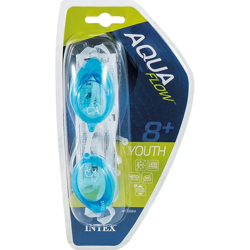 Intex AquaFlow Sport Relay Swimming Goggles Anti-Fog UV Resistant 8y+ Assorted