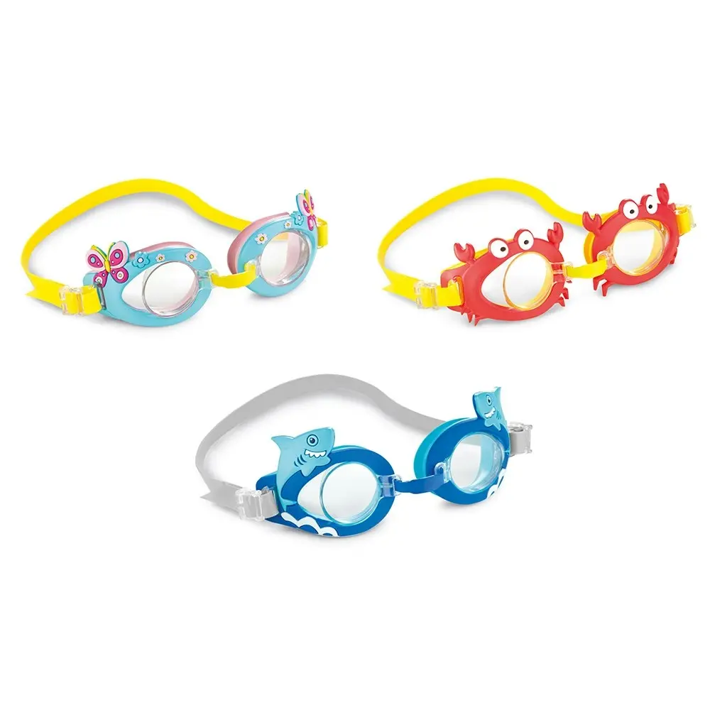 2x Intex Aquaflow Play Baby/Kids Fun Swimming Goggles Adjustable Silicone Asst