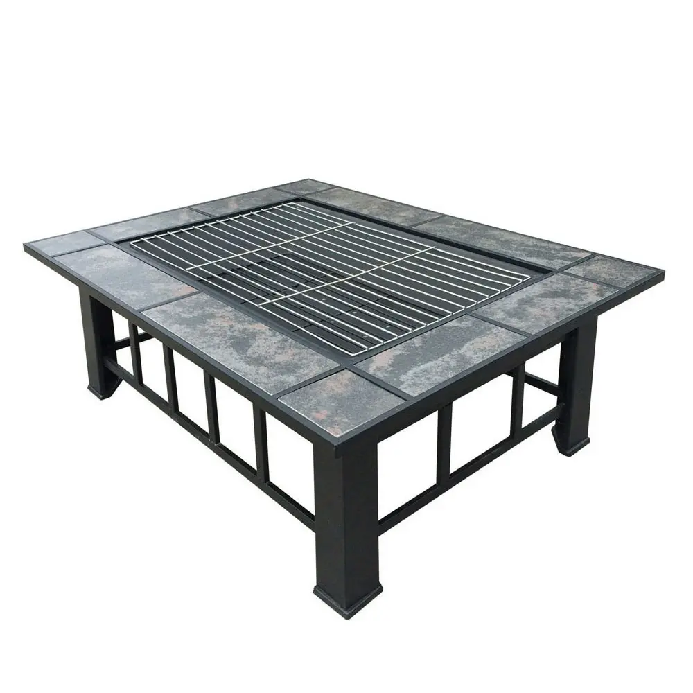 Grillz Fire Pit BBQ Grill Ice Bucket 3-In-1 Table