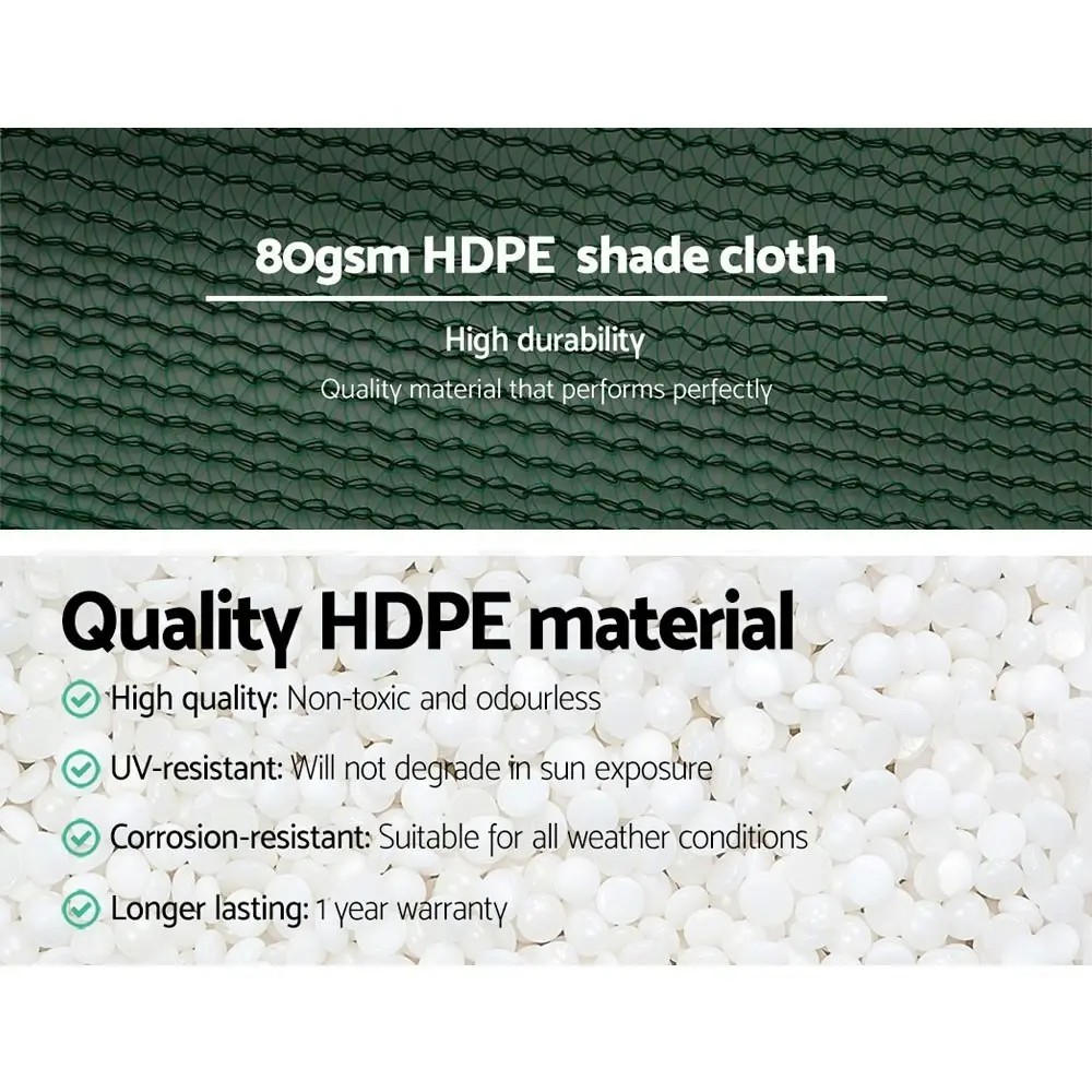 Instahut 30% Shade Cloth 1.83x10m Shadecloth Wide Heavy Duty Green