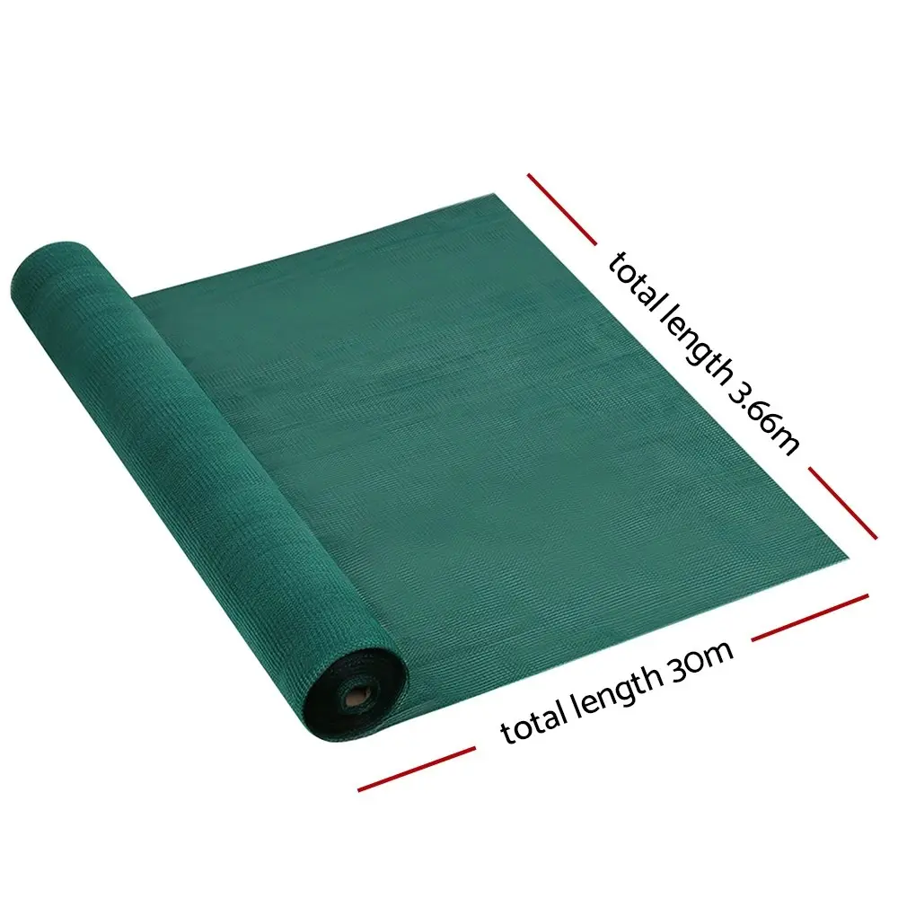 Instahut 30% Shade Cloth 3.66x30m Shadecloth Wide Heavy Duty Green