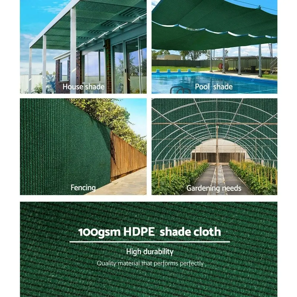 Instahut 50% Shade Cloth 3.66x10m Shadecloth Sail Heavy Duty Grey