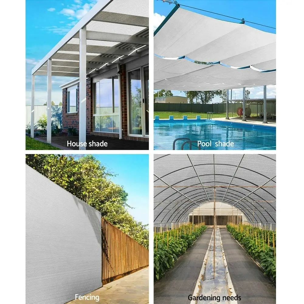 Instahut 50% Shade Cloth 1.83x30m Shadecloth Wide Heavy Duty White