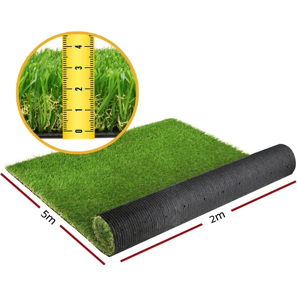 Primeturf Artificial Grass Synthetic Fake Lawn Turf 2mx5m 4-coloured 30mm