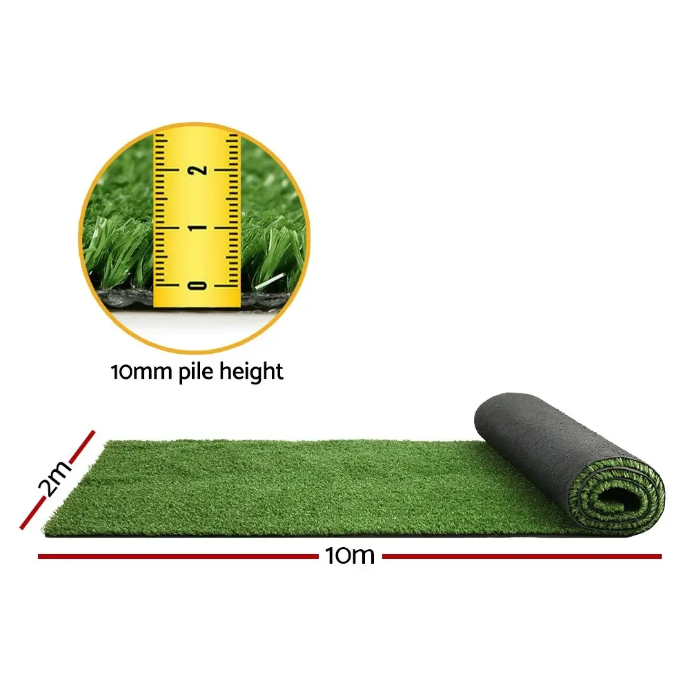 Primeturf Artificial Grass 2mx10m 10mm Synthetic Fake Lawn Turf Plant Plastic Olive