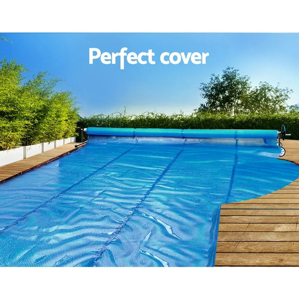 Aquabuddy Pool Cover  6.5x3m 400 Micron Silver Swimming Pool Solar Blanket 5.5m Roller