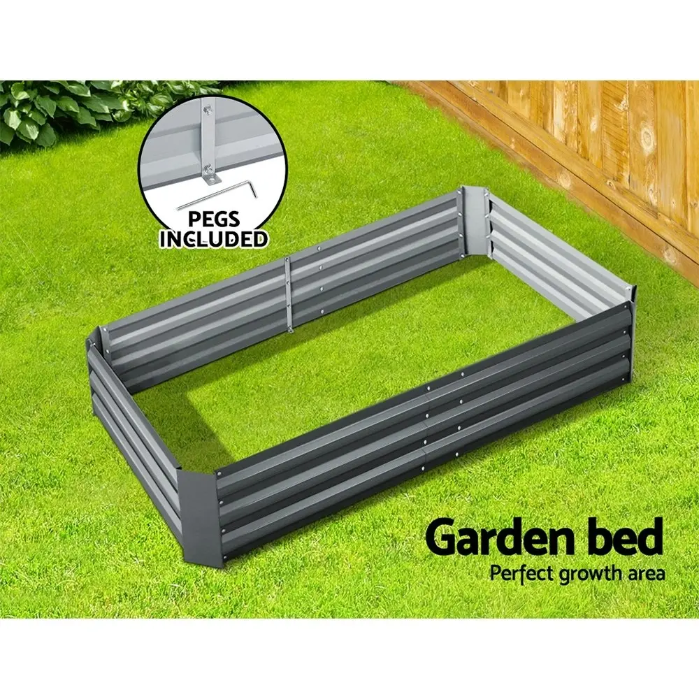 Green Fingers Garden Bed 150x90cm Planter Box Raised Container Galvanised Steel