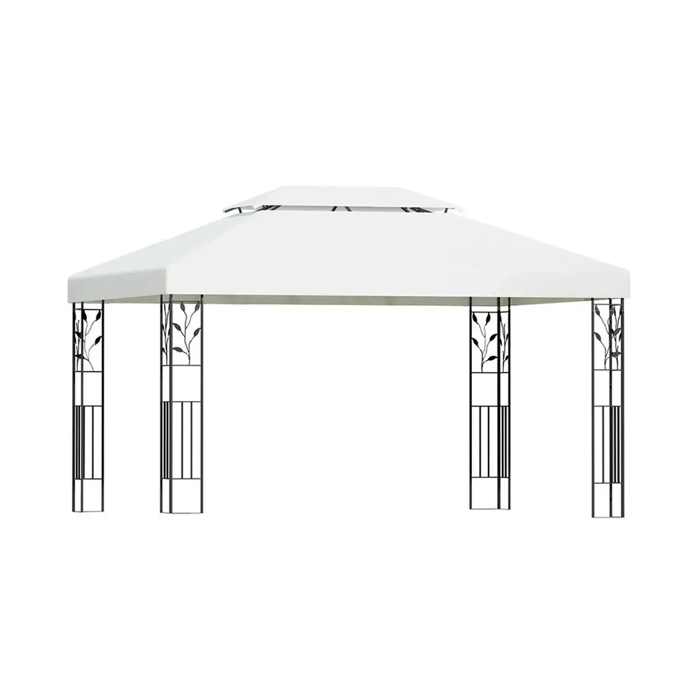 Instahut Gazebo 4x3m Marquee Outdoor Wedding Party Event Tent Home Iron Art Shade White