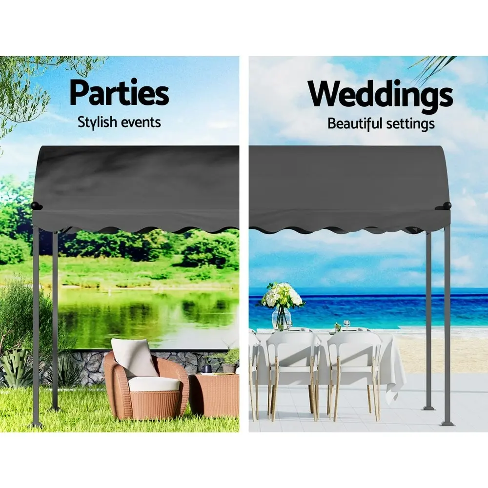 Instahut Gazebo Marquee 4x3m Outdoor Event Wedding Tent Camping Party Shade Iron Art Canopy Grey