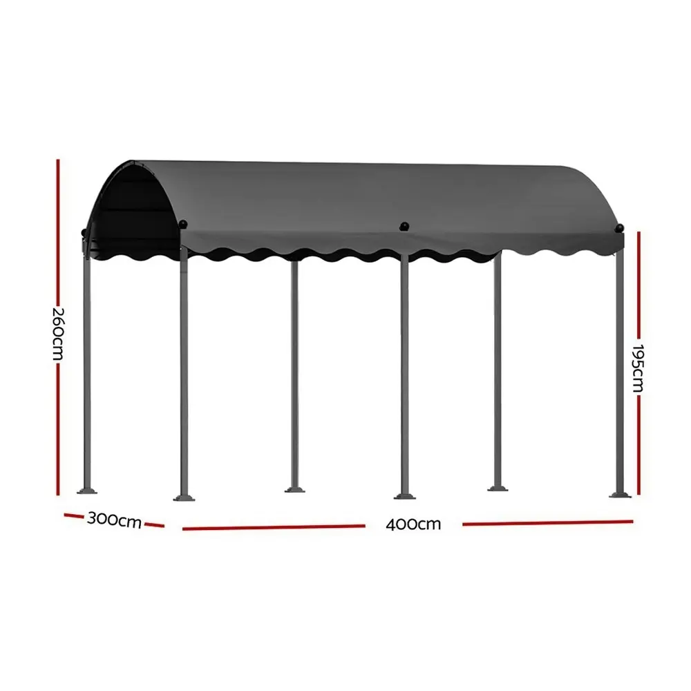 Instahut Gazebo Marquee 4x3m Outdoor Event Wedding Tent Camping Party Shade Iron Art Canopy Grey