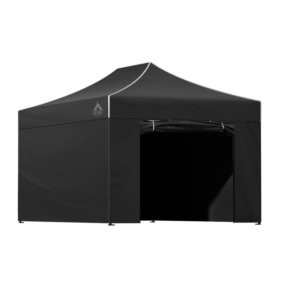 Instahut Gazebo 3x4.5 Pop Up Marquee Folding Tent Wedding Gazebos Camping Outdoor Shade Canopy Black