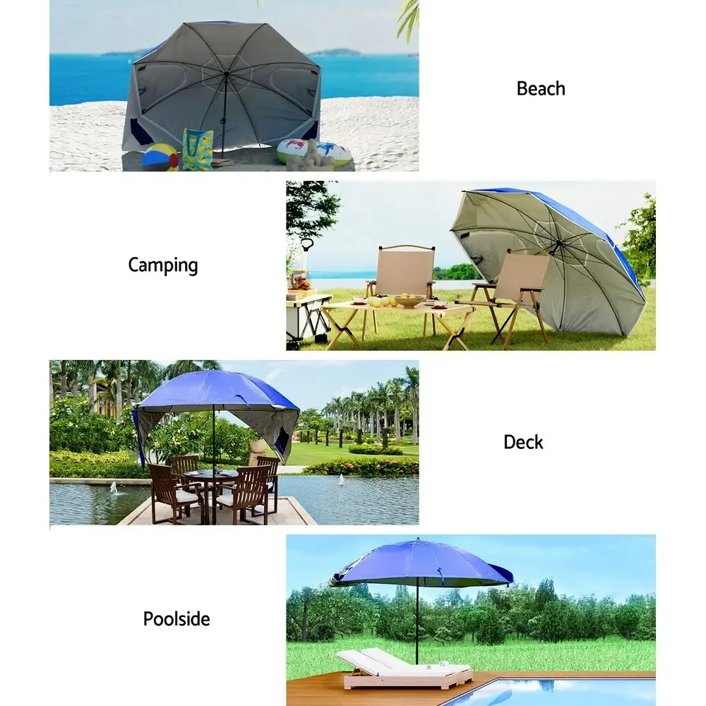 Instahut Beach Umbrella Outdoor Umbrellas Garden Sun Extension Pole Sun Canpoy