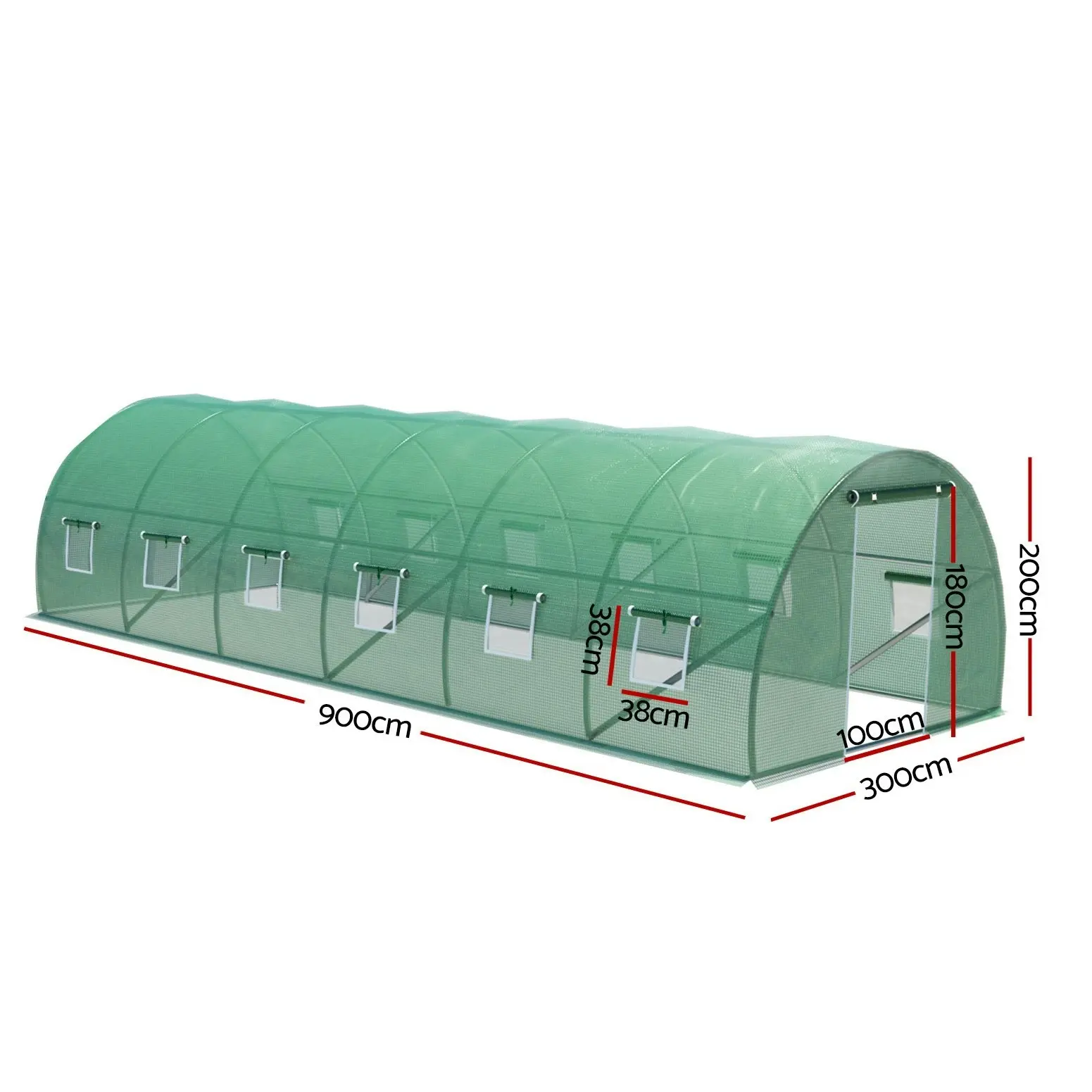 Greenfingers Greenhouse 9x3x2M Walk in Green House Tunnel Plant Garden Shed Dome