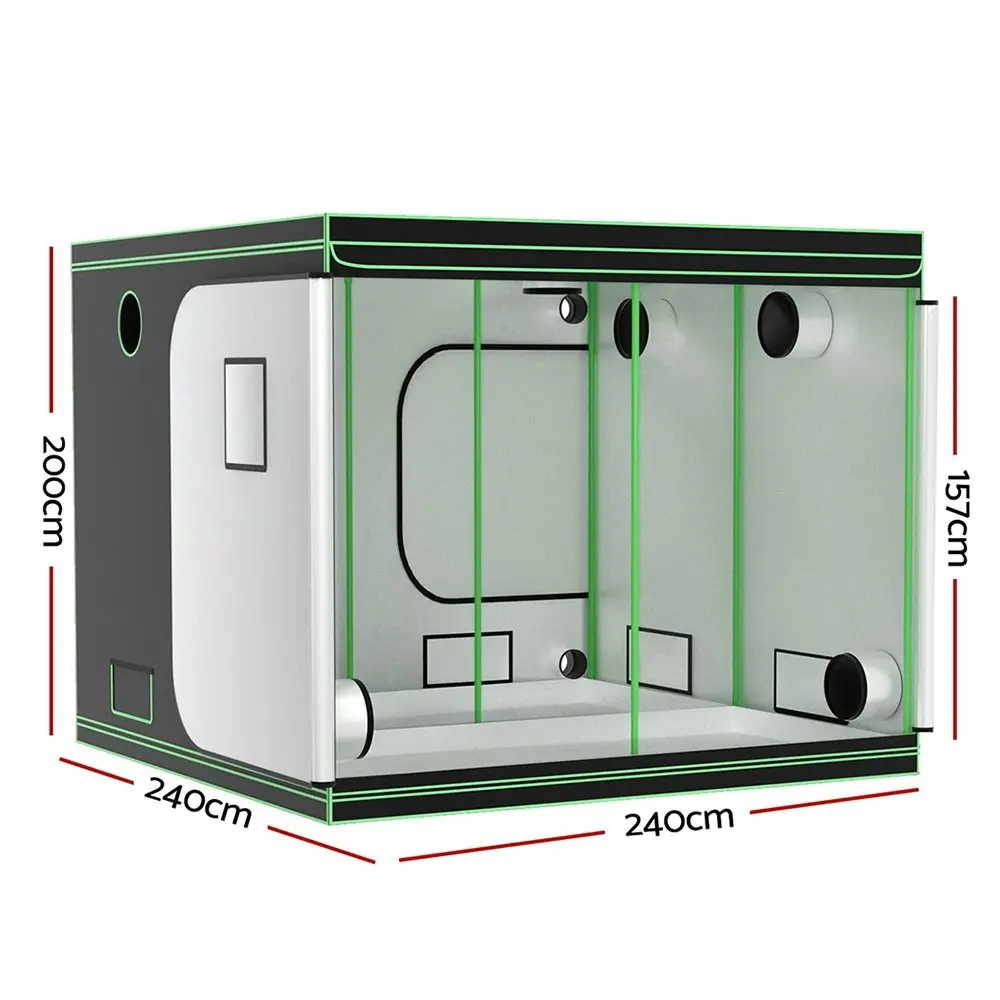 Greenfingers Grow Tent Kits 240x240x200cm Hydroponics Indoor Grow System Black