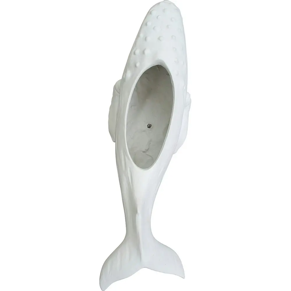 Resin 59cm Whale Planter Interior Home Decor Figurine Ornament Holder Lrg White