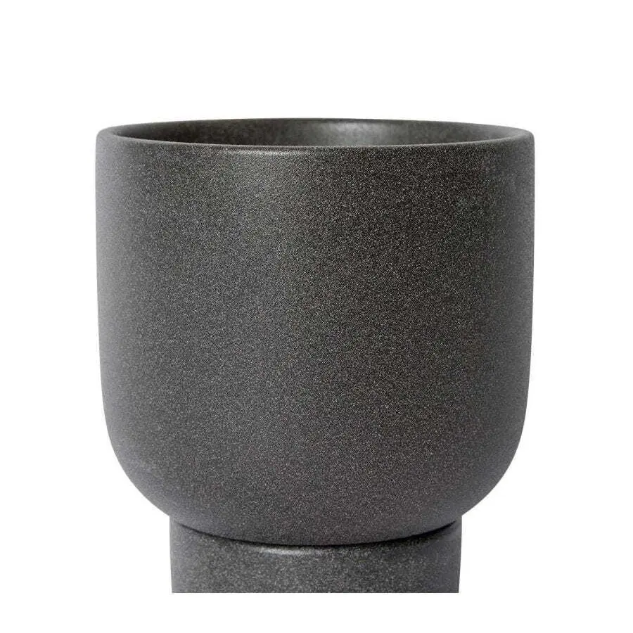 E Style Daylen 19cm Ceramic Plant Pot w/ Saucer Home Decor Planter Black