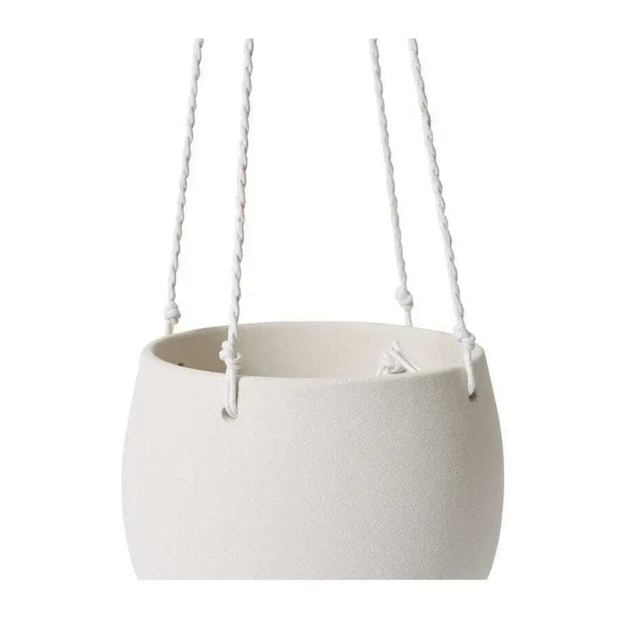 E Style Meyer 18cm Ceramic Hanging Bowl Home Decor Plant Pot Round White