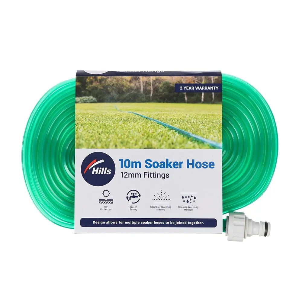 Hills Soaker Sprinker Perforated Plant Watering Hose UV Protected 12mm x 10m