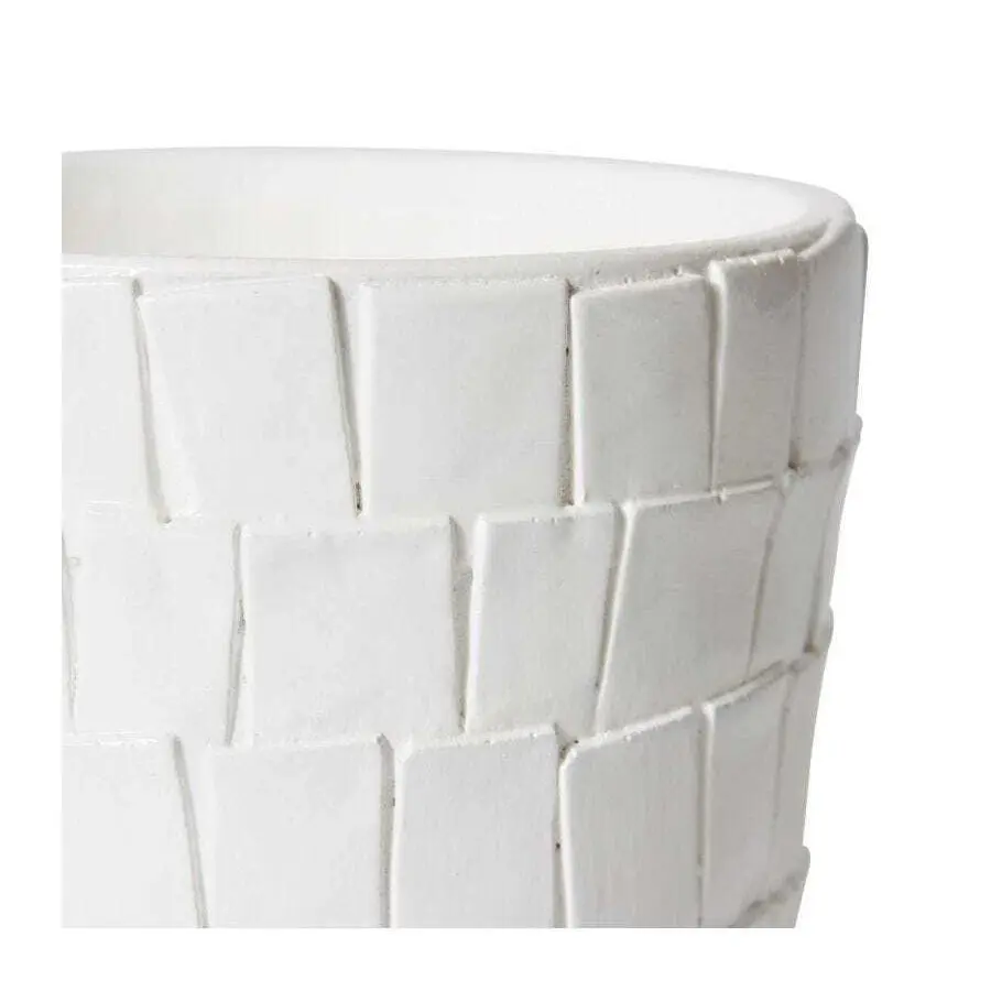 E Style Peyton 18cm Cement Plant Pot Home Decorative Planter Round White